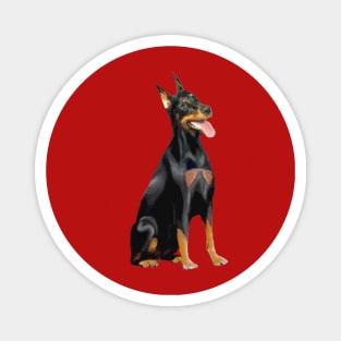 A Black and Tan Doberman Pinscher - Just the dog. Magnet